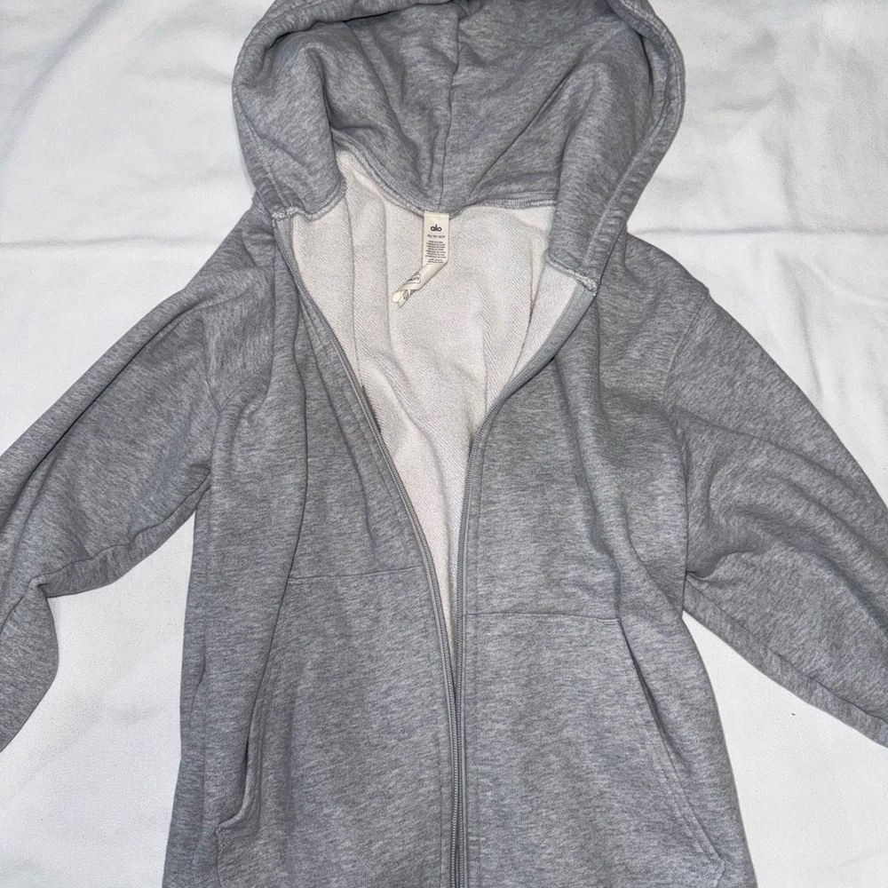 Alo Gray Zip-Up Hoodie